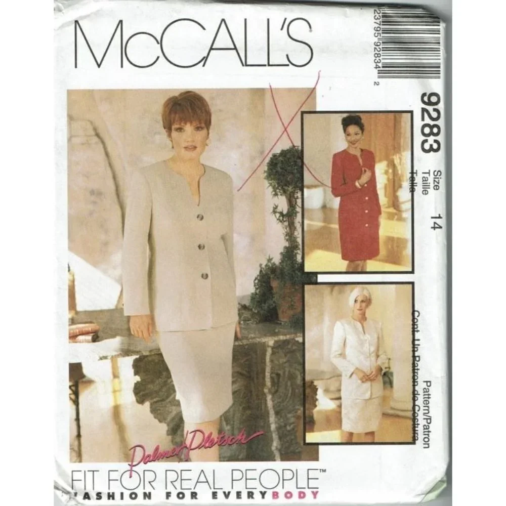 McCalls Sewing Pattern 9283 Dress Jacket Skirt Misses‎ Size 14